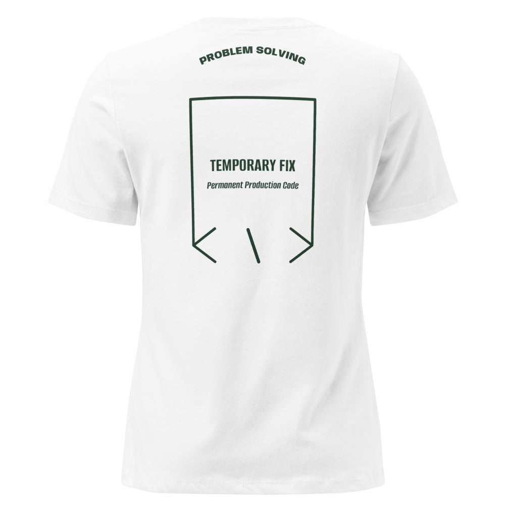 Temporary Fix — White Forest Green back mockup