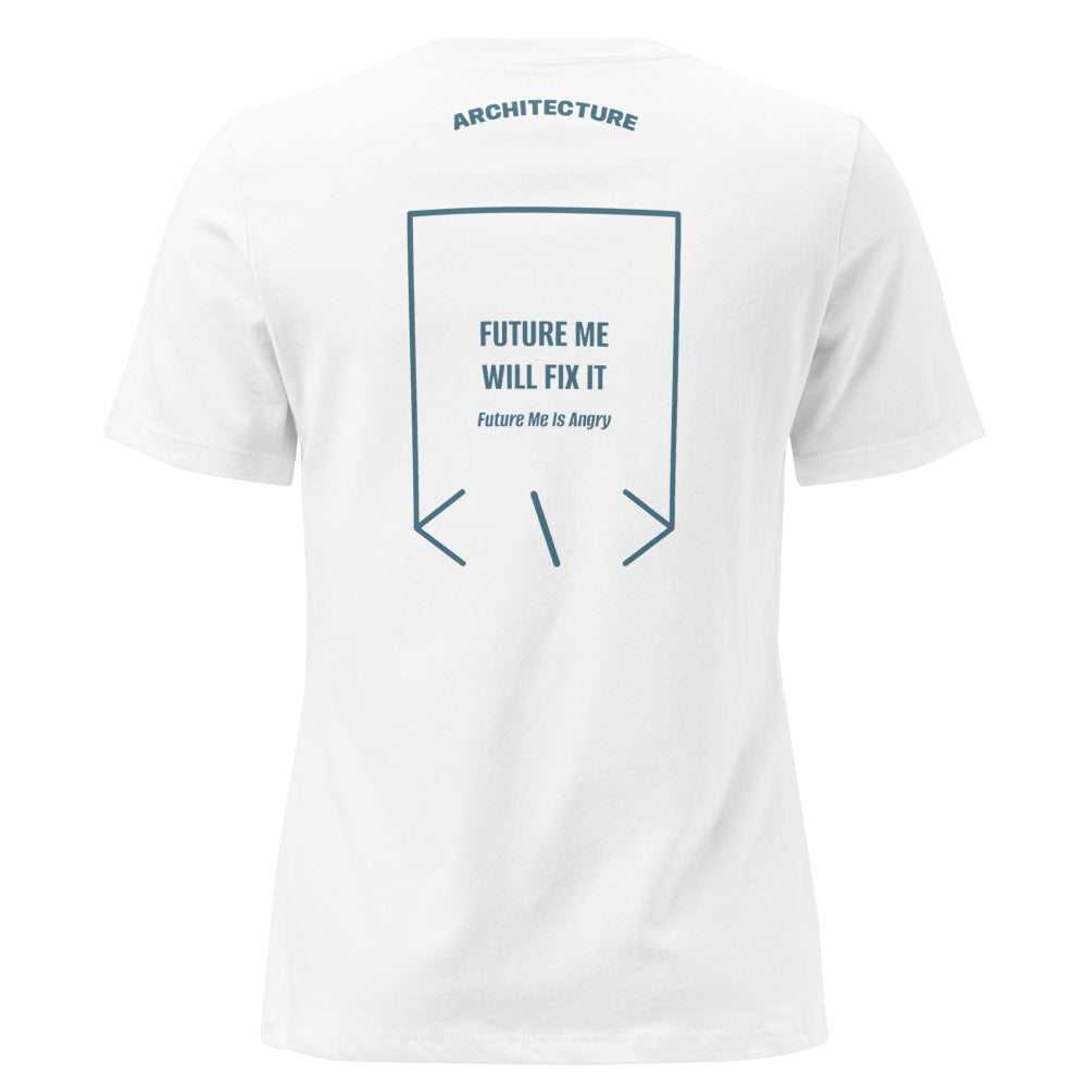Future Me Will Fix It — White Heather Deep Teal back mockup