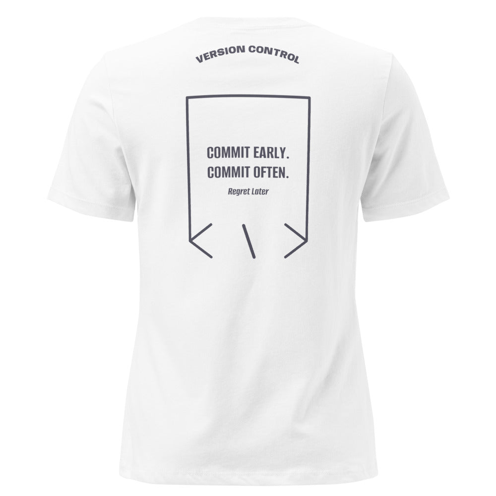 Commit Early. Commit Often. — White Heather Navy back mockup