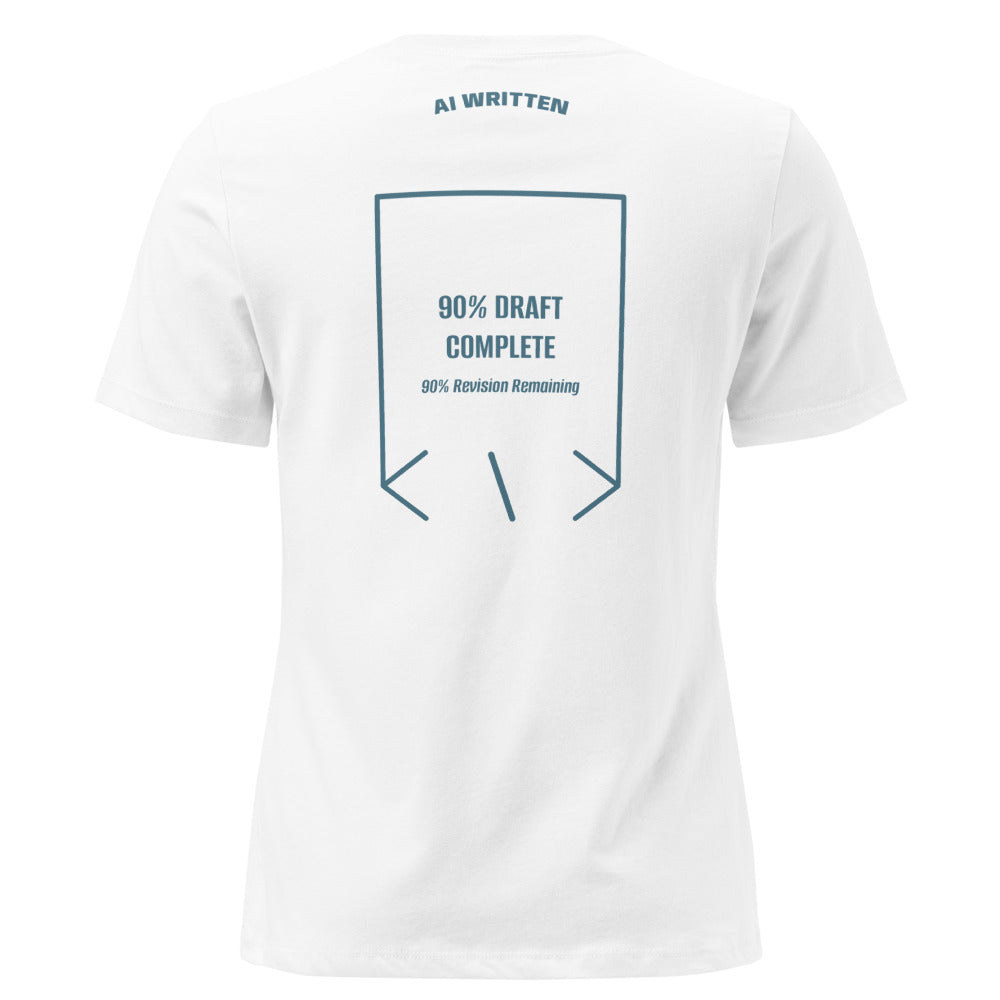 90% Draft Complete — White Heather Deep Teal back mockup