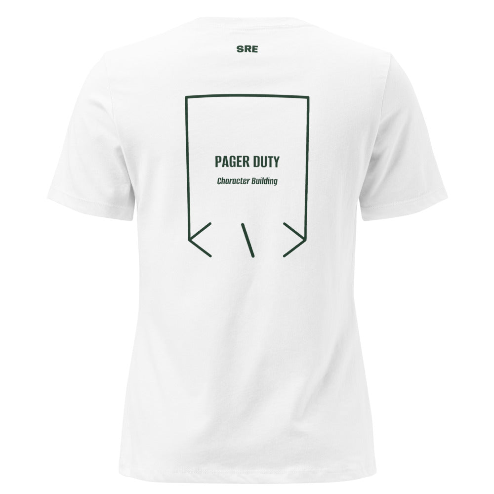 Pager Duty — White Forest Green back mockup