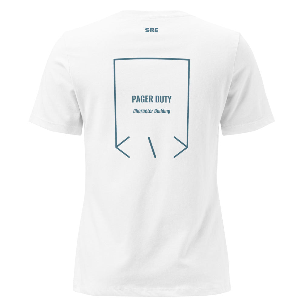 Pager Duty — White Heather Deep Teal back mockup