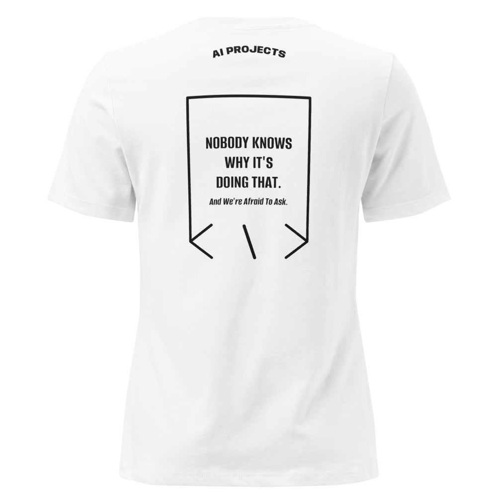 Nobody Knows Why It's Doing That. — White Black back mockup