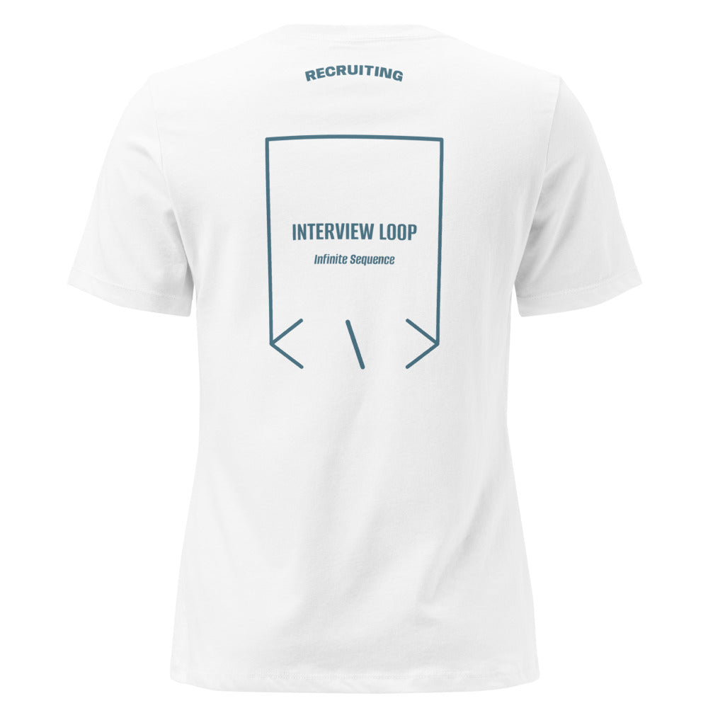 Interview Loop — White Heather Deep Teal back mockup