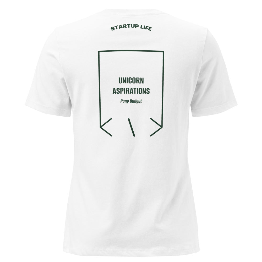 Unicorn Aspirations — White Forest Green back mockup
