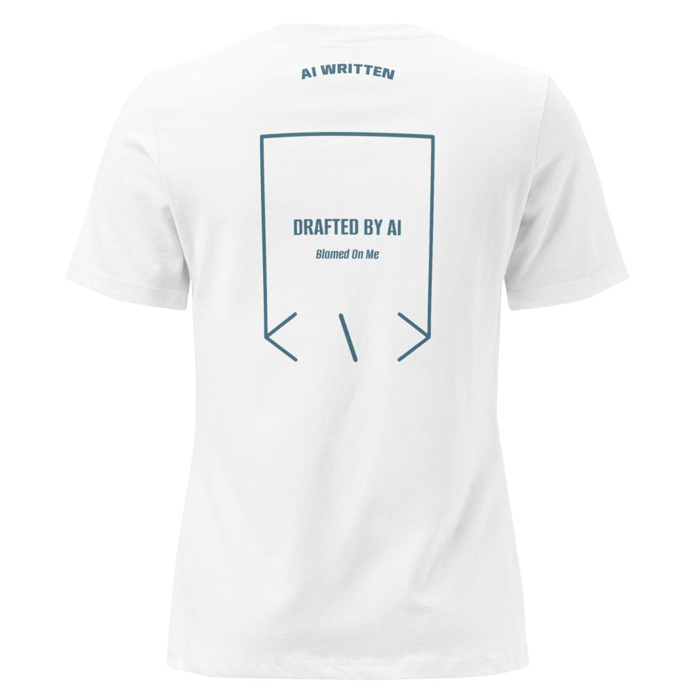 Drafted By AI — White Heather Deep Teal back mockup
