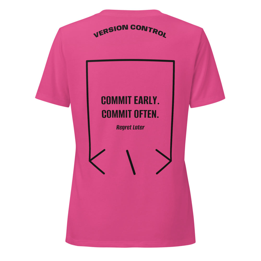 Commit Early. Commit Often. — Berry Solid Black Blend back mockup