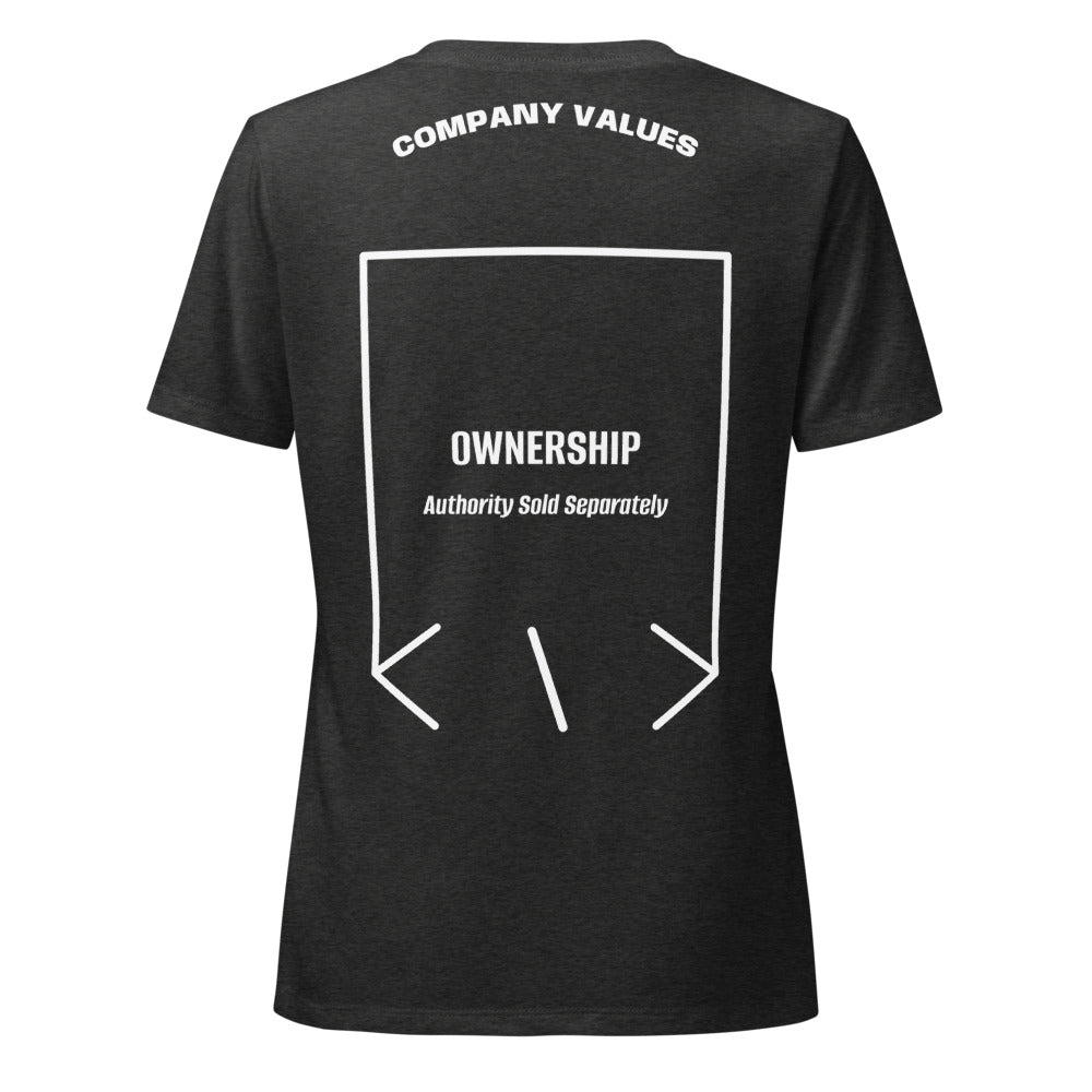Ownership — Dark Grey Heather Solid White Blend back mockup