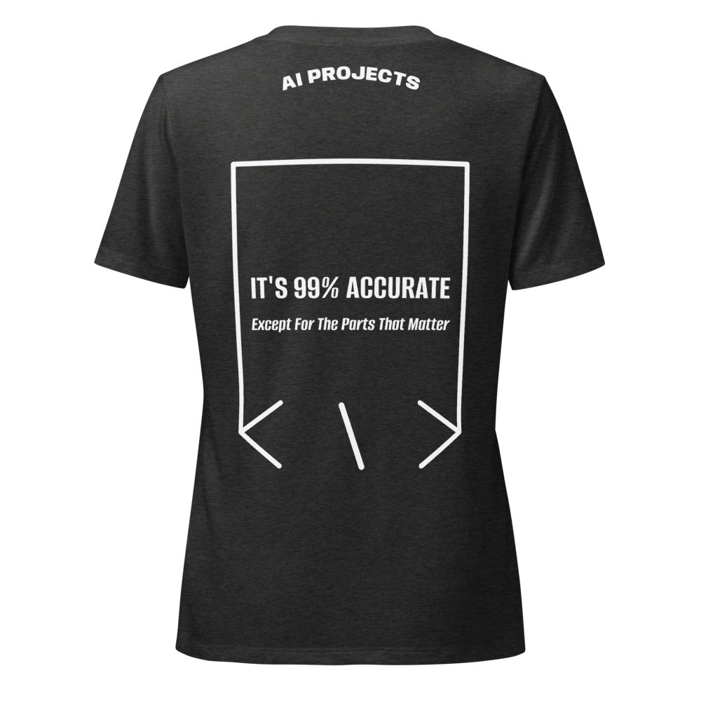 It's 99% Accurate — Dark Grey Heather Solid White Blend back mockup