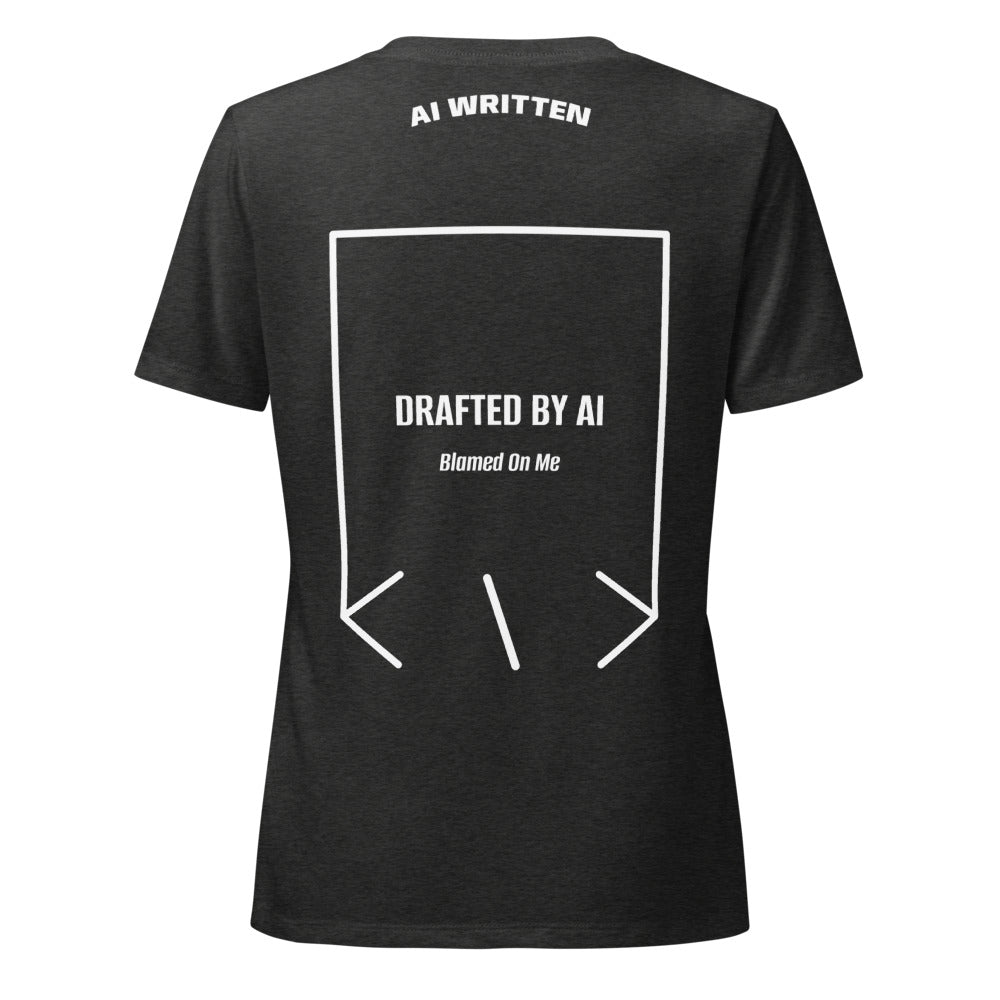 Drafted By AI — Dark Grey Heather Solid White Blend back mockup