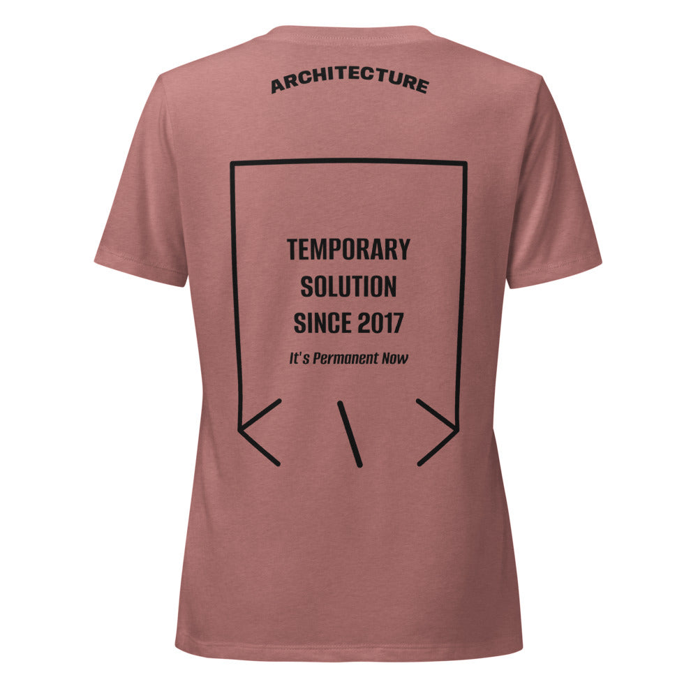 Temporary Solution Since 2017 — Heather Mauve Solid Black Blend back mockup
