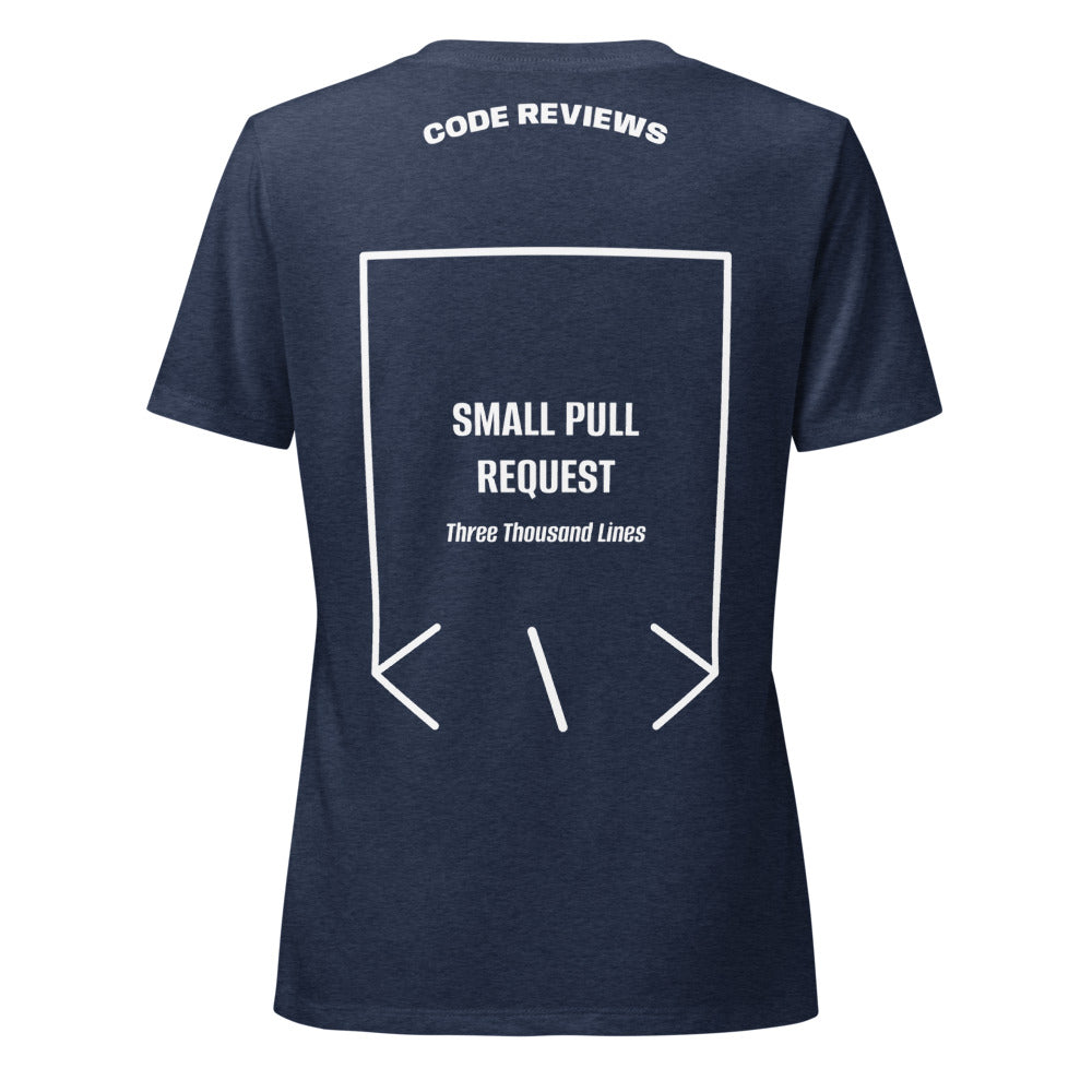 Small Pull Request — Heather Navy Solid White Blend back mockup