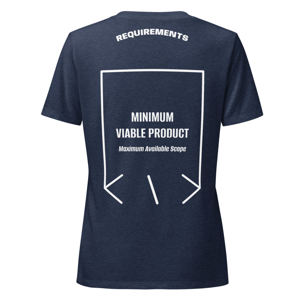 Minimum Viable Product — Heather Navy Solid White Blend back mockup