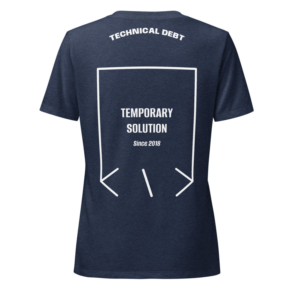 Temporary Solution — Heather Navy Solid White Blend back mockup