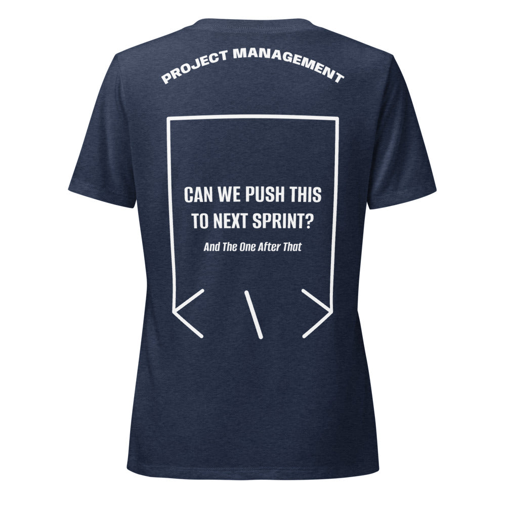Can We Push This To Next Sprint? — Heather Navy Solid White Blend back mockup