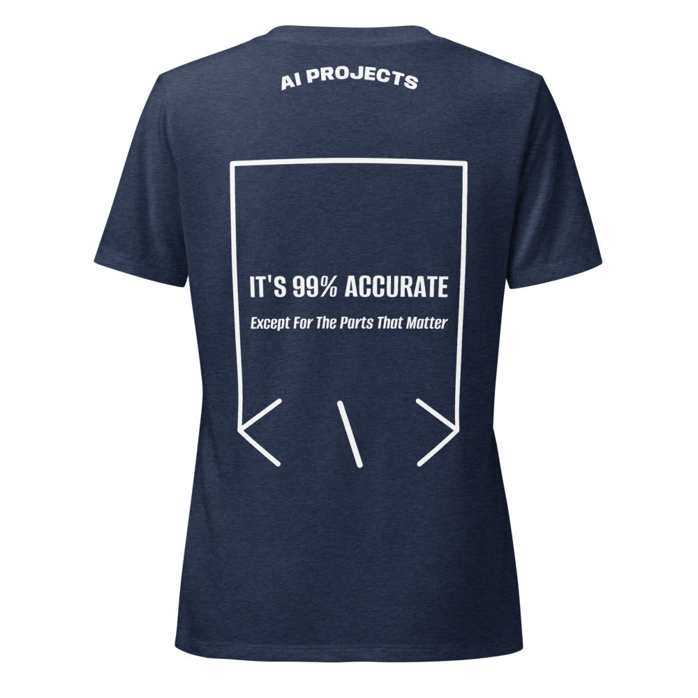 It's 99% Accurate — Heather Navy Solid White Blend back mockup