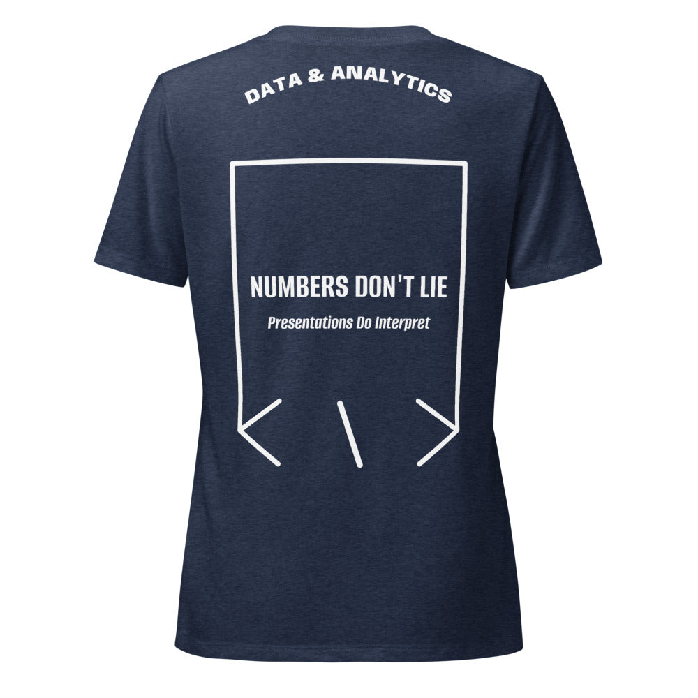 Numbers Don't Lie — Heather Navy Solid White Blend back mockup