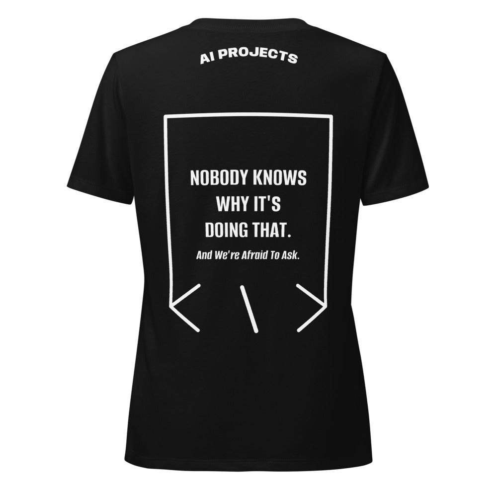 Nobody Knows Why It's Doing That. — Solid Black Blend Solid White Blend back mockup