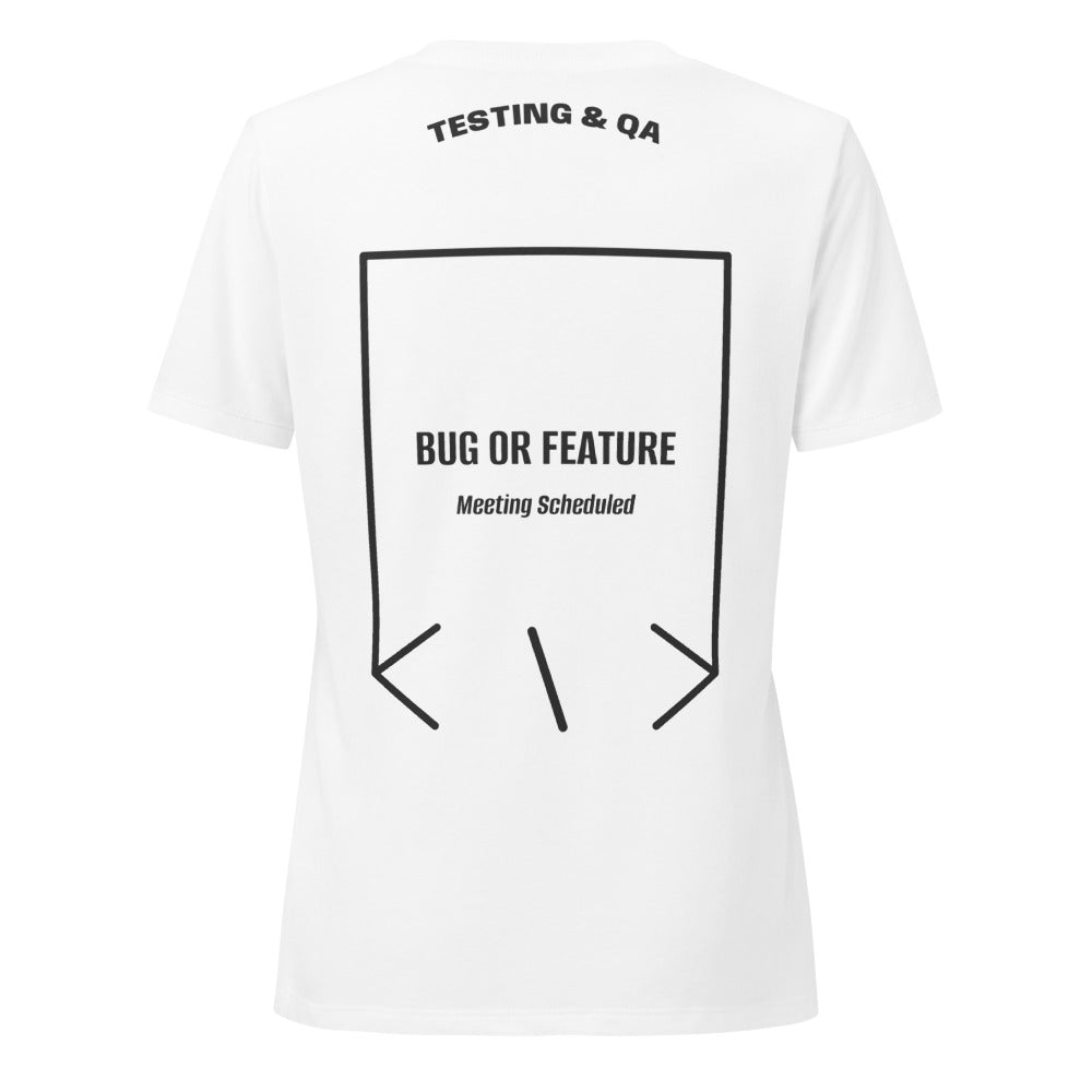Bug Or Feature — Solid White Blend Dark Grey Heather back mockup