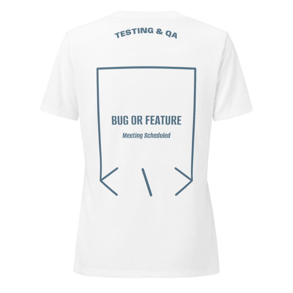 Bug Or Feature — Solid White Blend Heather Slate back mockup