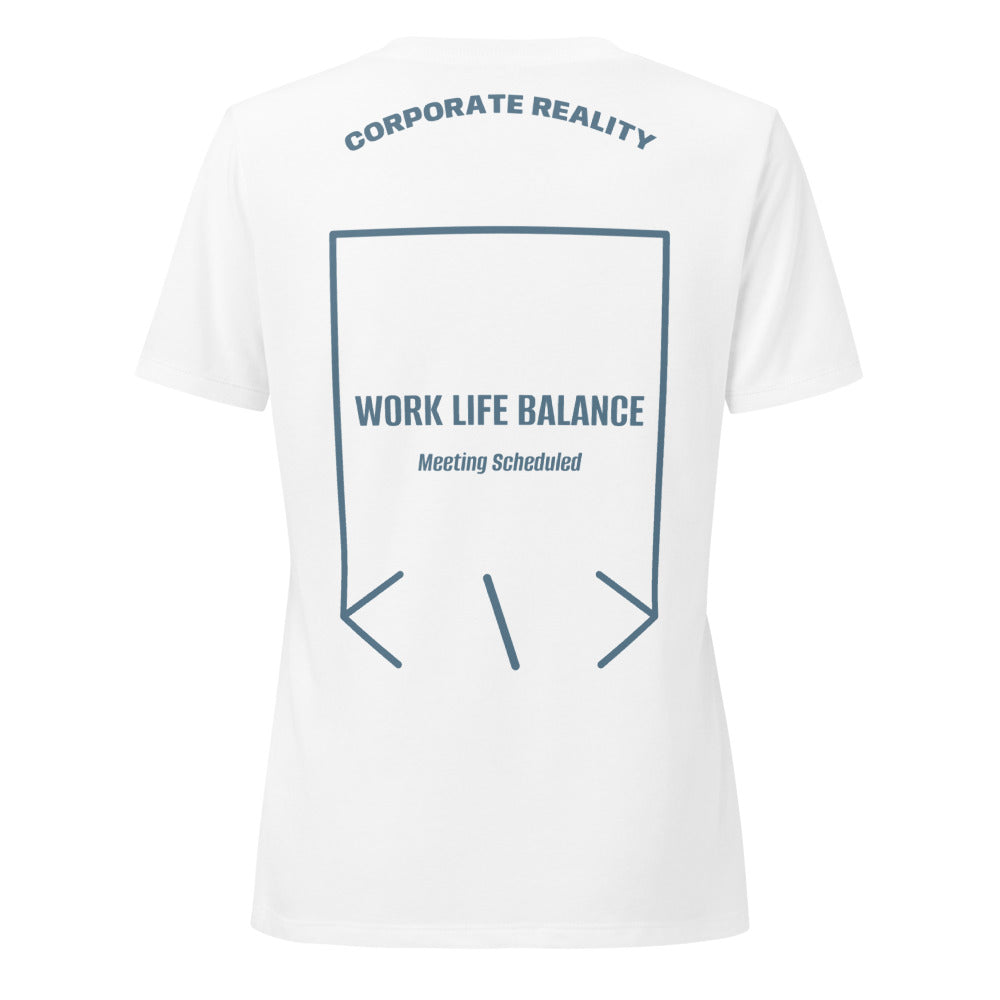 Work Life Balance — Solid White Blend Heather Slate back mockup
