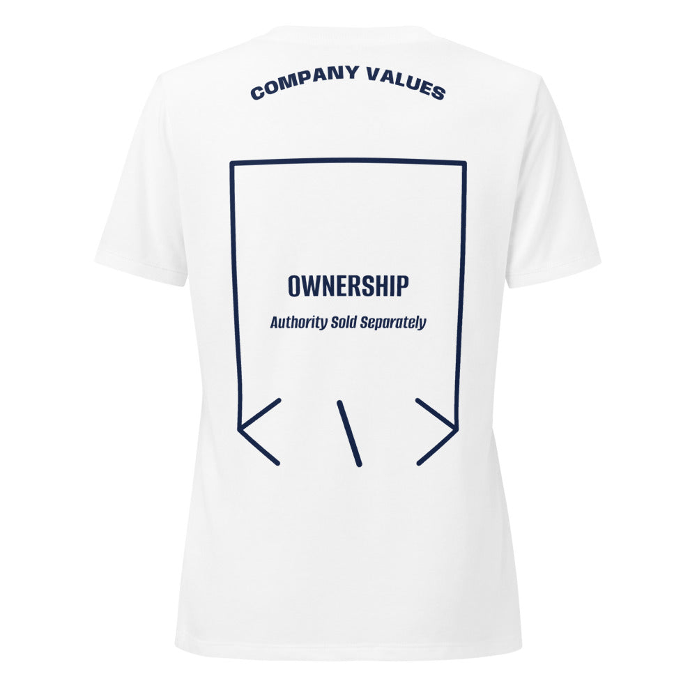 Ownership — Solid White Blend Heather Navy back mockup