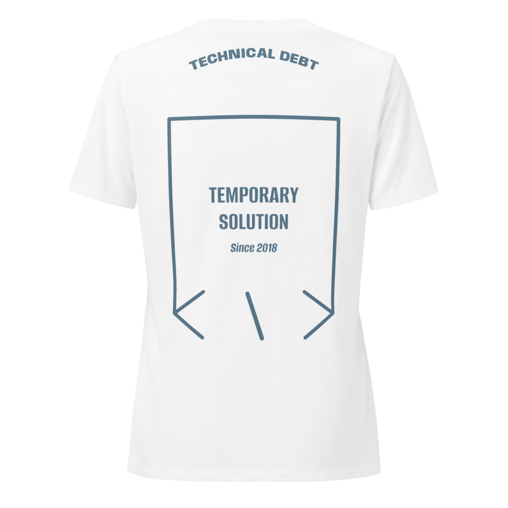 Temporary Solution — Solid White Blend Heather Slate back mockup