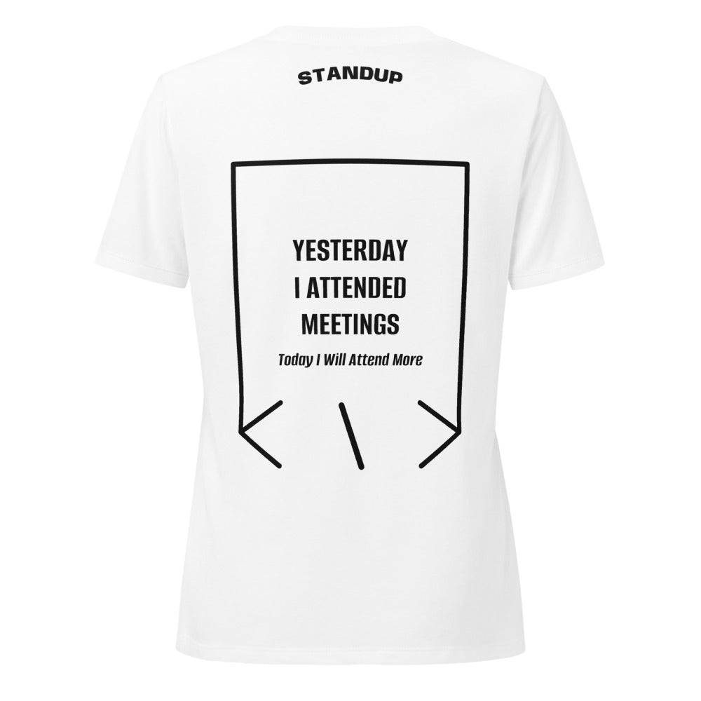 Yesterday I Attended Meetings — Solid White Blend Solid Black Blend back mockup
