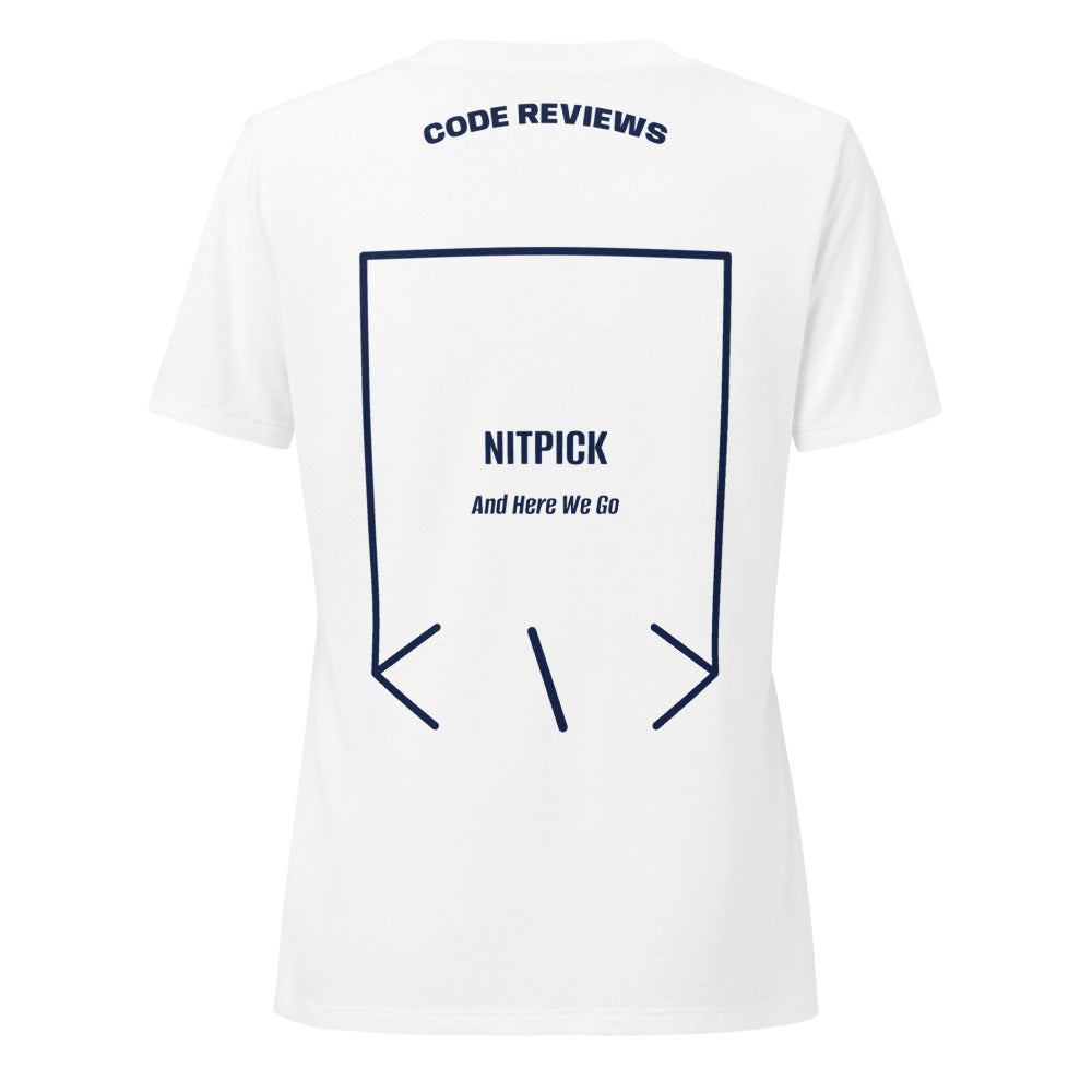 Nitpick — Solid White Blend Heather Navy back mockup