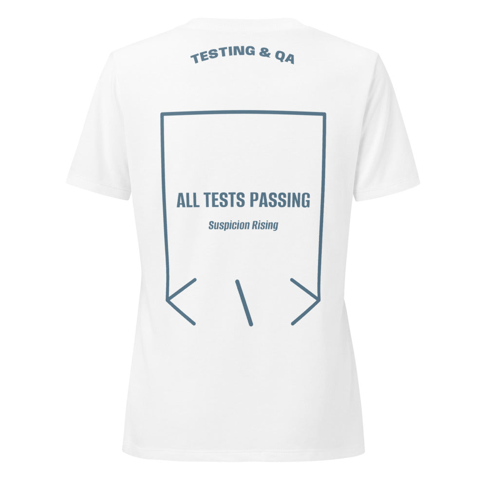 All Tests Passing — Solid White Blend Heather Slate back mockup