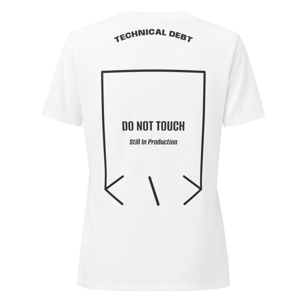Do Not Touch — Solid White Blend Dark Grey Heather back mockup
