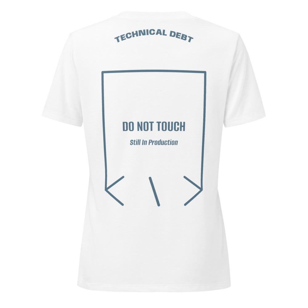 Do Not Touch — Solid White Blend Heather Slate back mockup