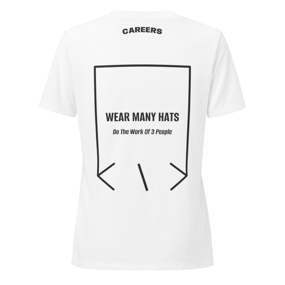 Wear Many Hats — Solid White Blend Dark Grey Heather back mockup