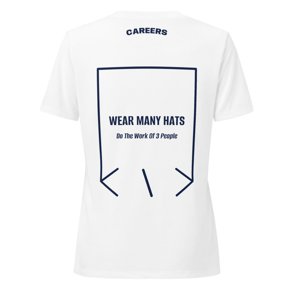 Wear Many Hats — Solid White Blend Heather Navy back mockup