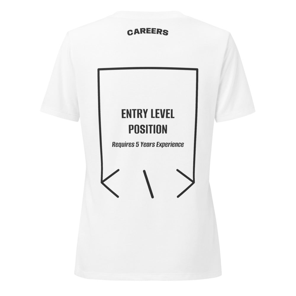 Entry Level Position — Solid White Blend Dark Grey Heather back mockup