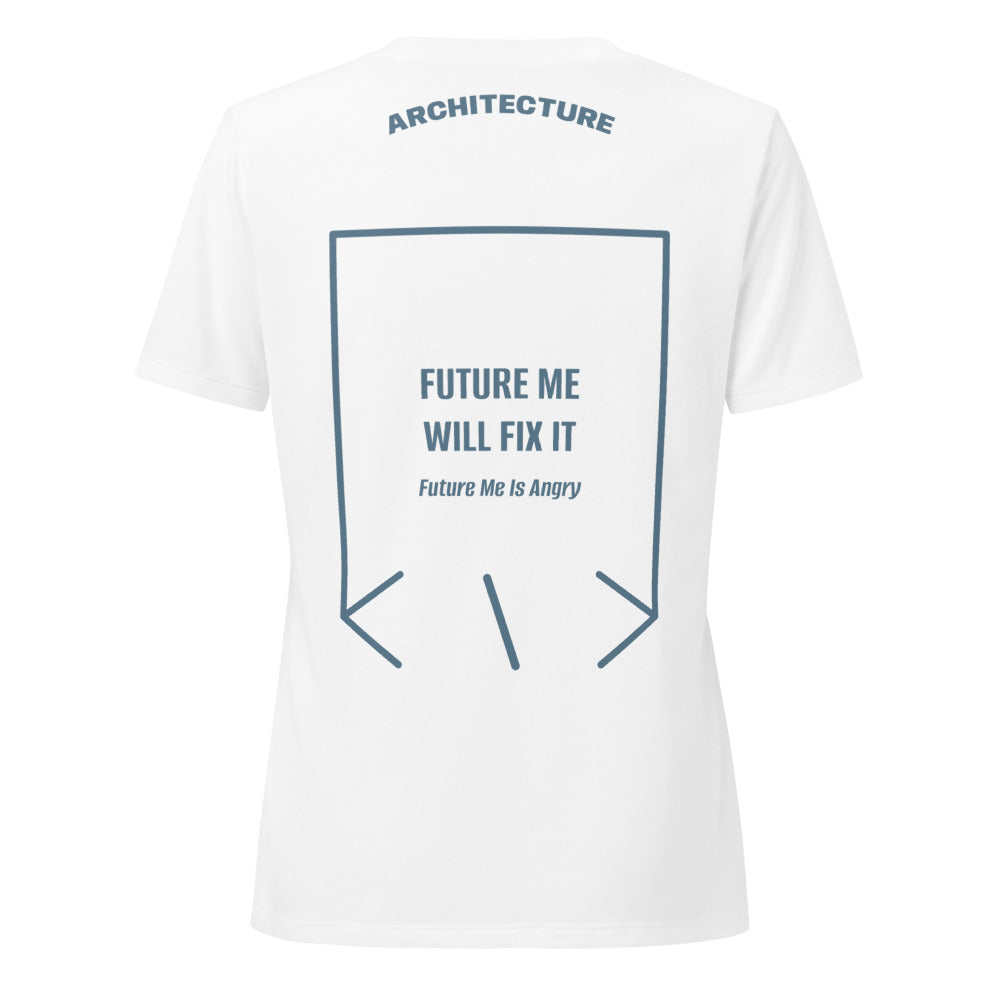 Future Me Will Fix It — Solid White Blend Heather Slate back mockup