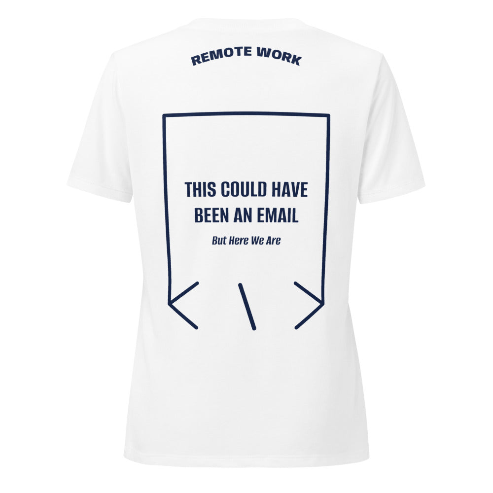 This Could Have Been An Email — Solid White Blend Heather Navy back mockup