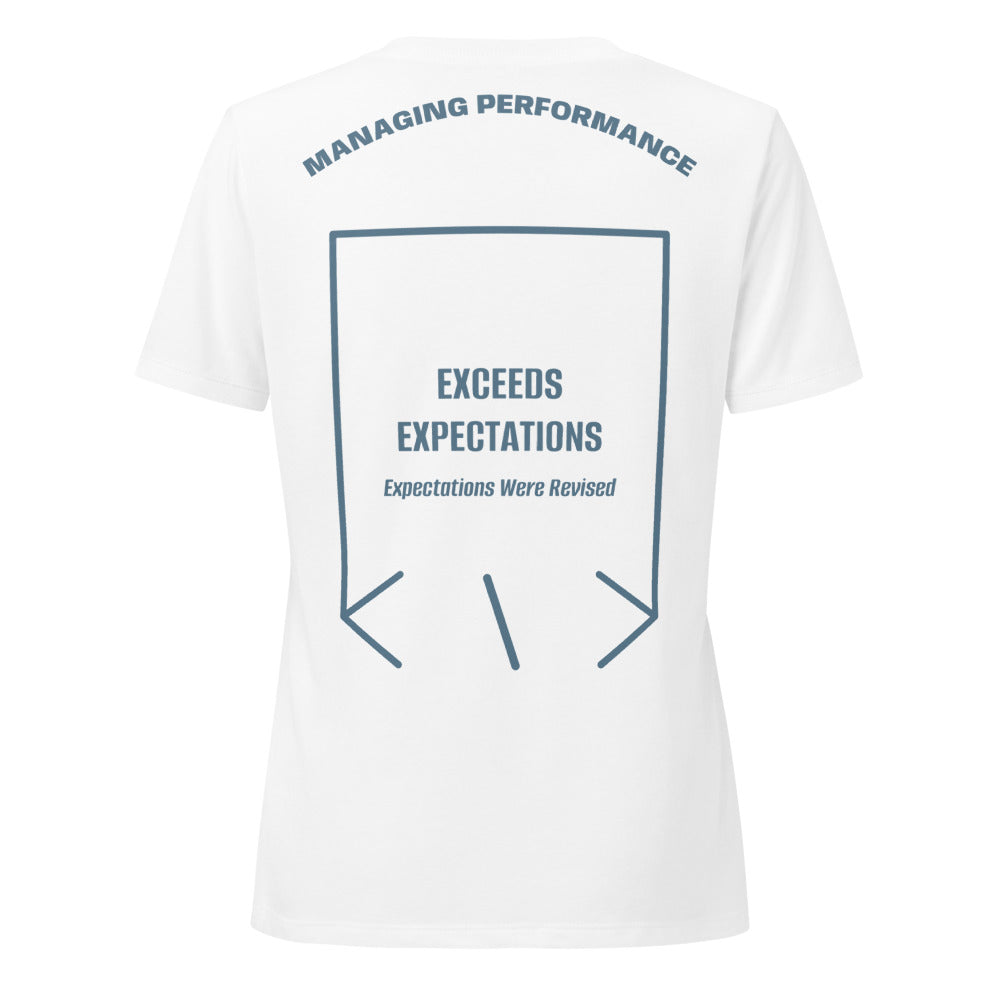 Exceeds Expectations — Solid White Blend Heather Slate back mockup