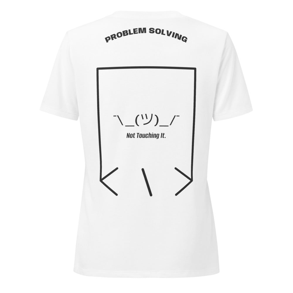 ¯\_(ツ)_/¯ — Solid White Blend Dark Grey Heather back mockup