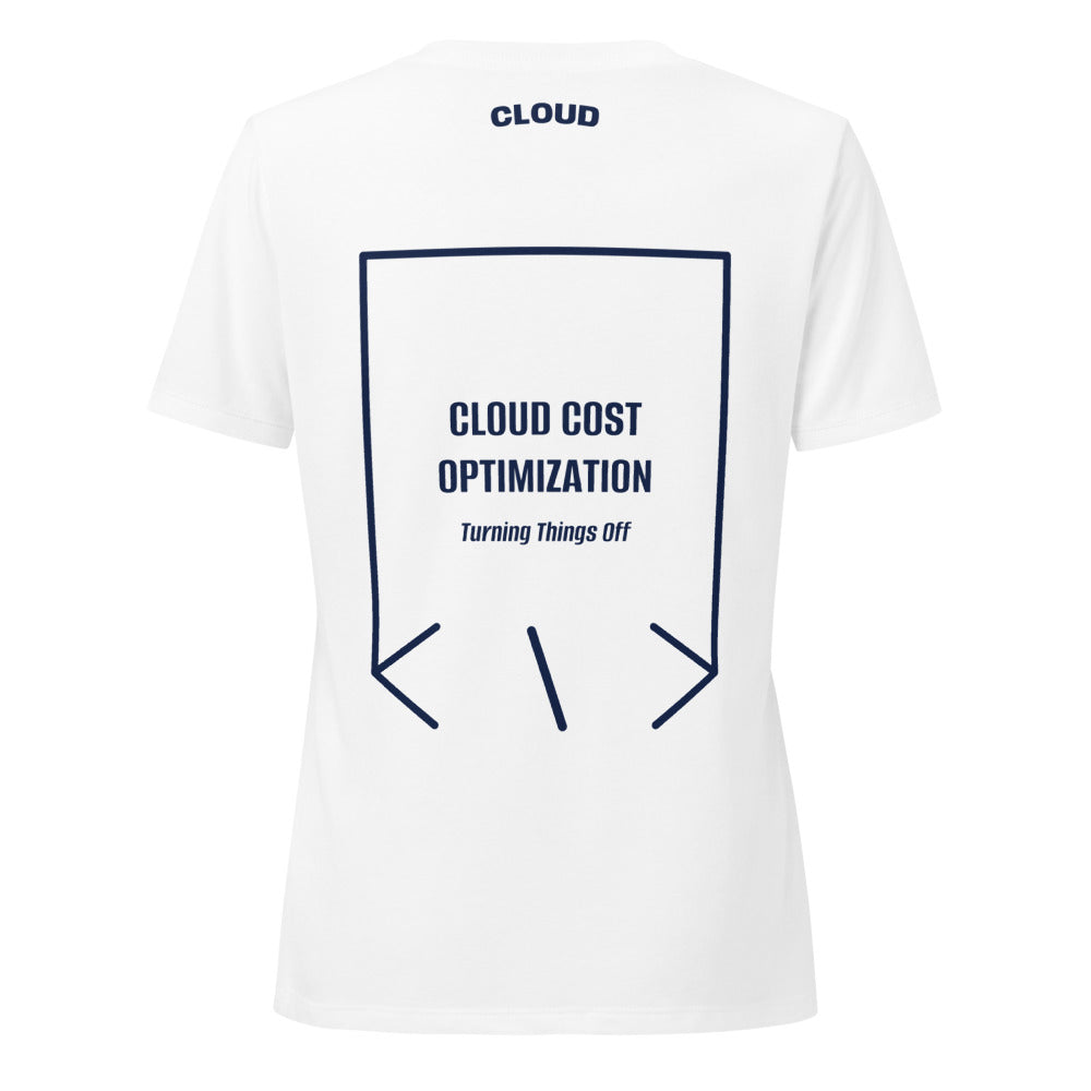 Cloud Cost Optimization — Solid White Blend Heather Navy back mockup