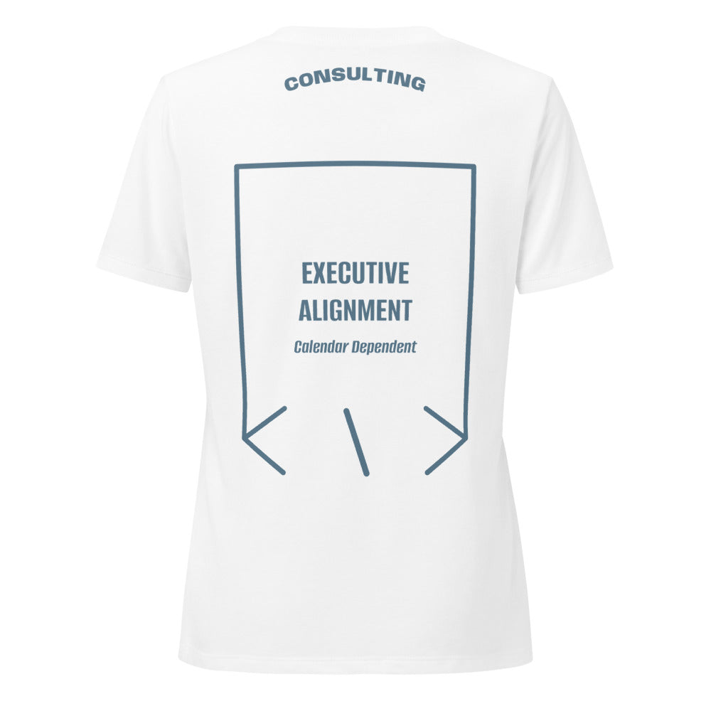 Executive Alignment — Solid White Blend Heather Slate back mockup