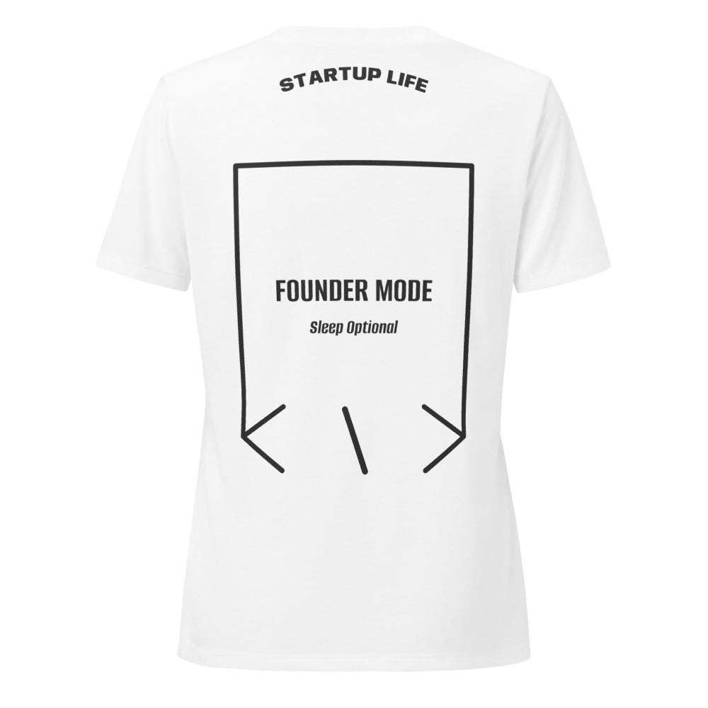 Founder Mode — Solid White Blend Dark Grey Heather back mockup