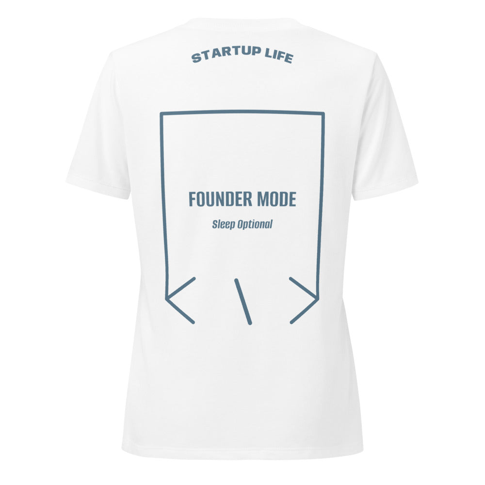 Founder Mode — Solid White Blend Heather Slate back mockup
