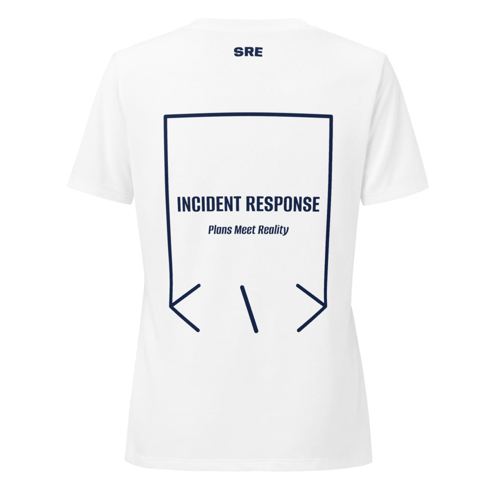 Incident Response — Solid White Blend Heather Navy back mockup