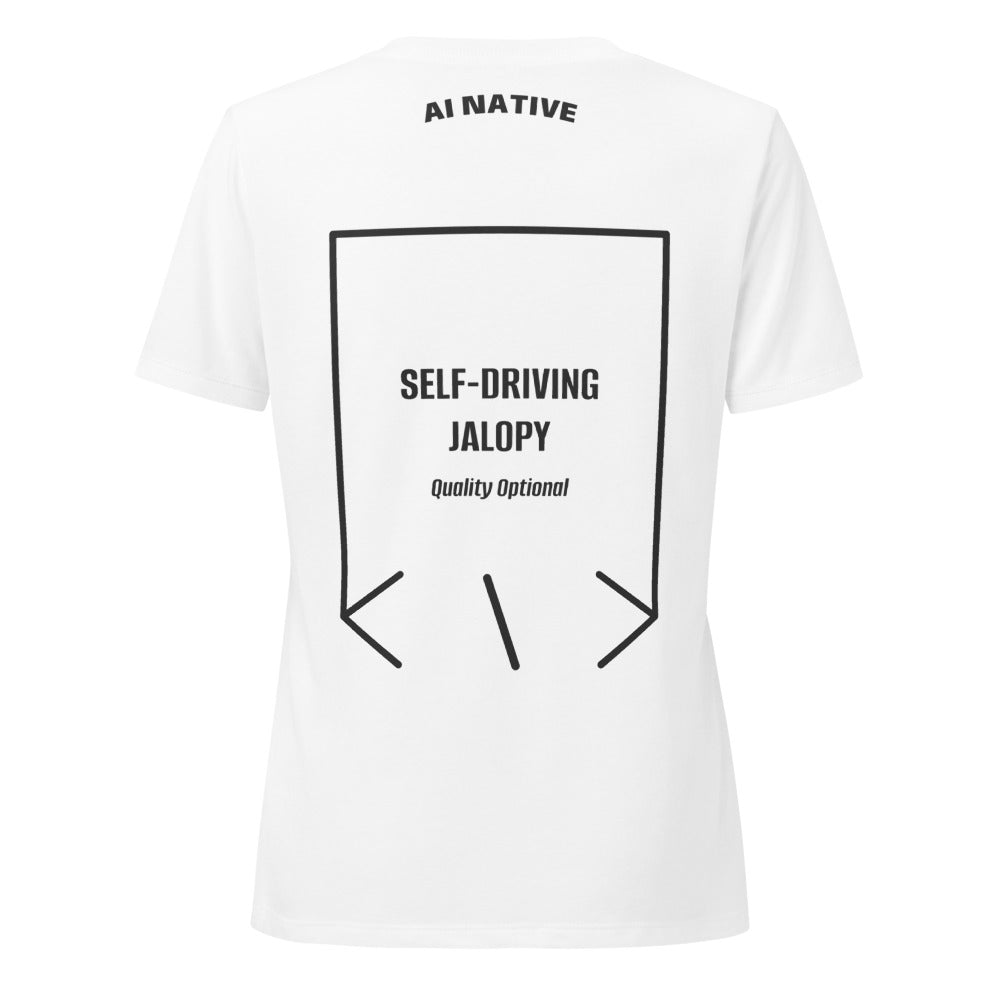 Self-Driving Jalopy — Solid White Blend Dark Grey Heather back mockup
