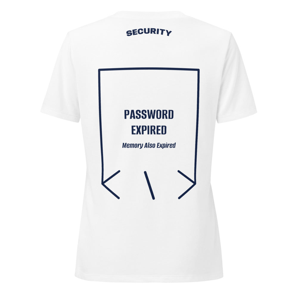 Password Expired — Solid White Blend Heather Navy back mockup