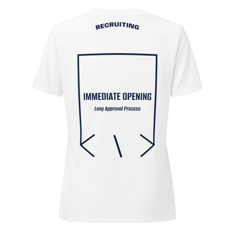 Immediate Opening — Solid White Blend Heather Navy back mockup