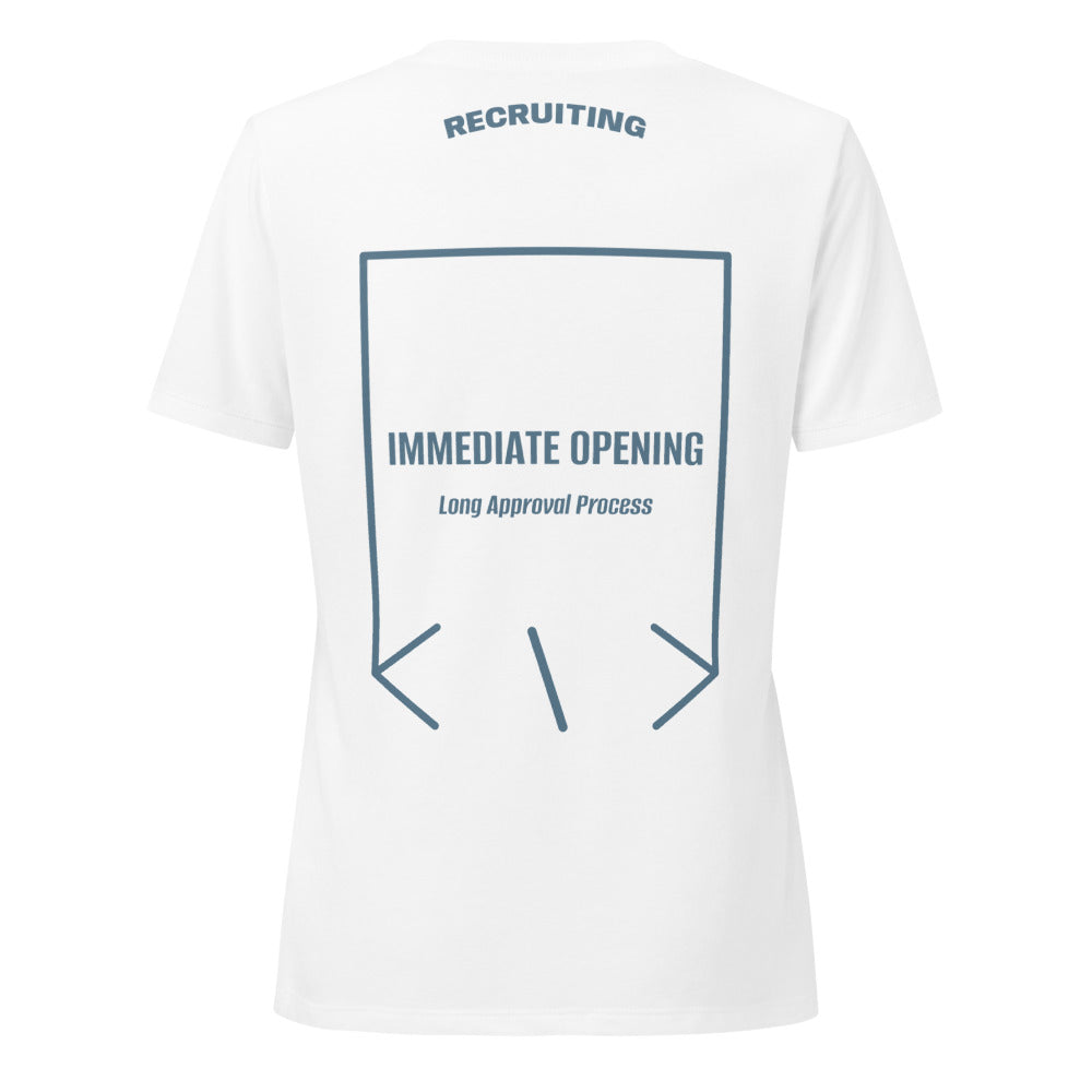 Immediate Opening — Solid White Blend Heather Slate back mockup