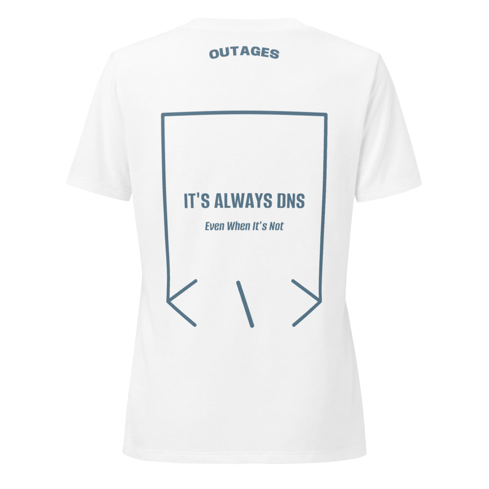 It's Always DNS — Solid White Blend Heather Slate back mockup