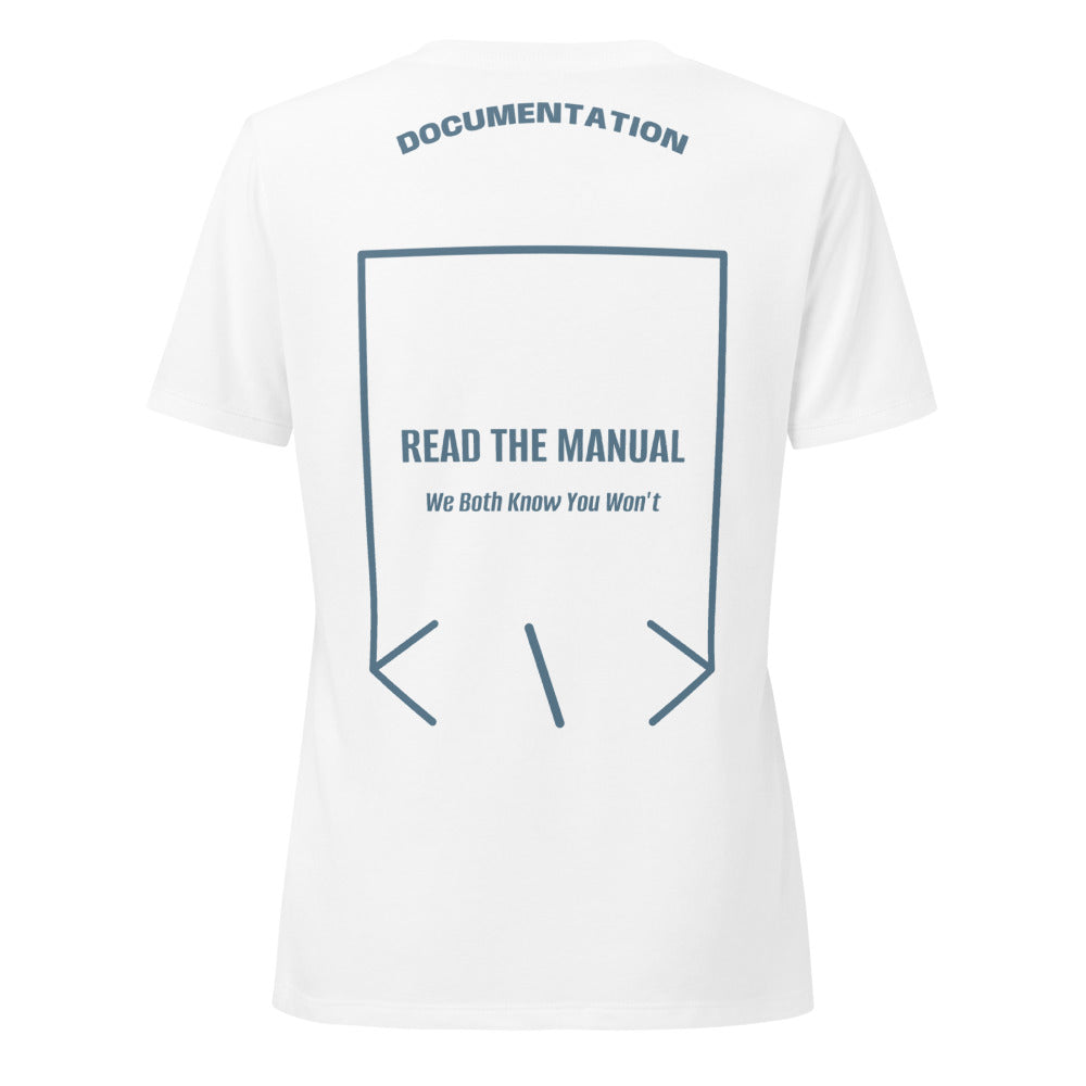 Read The Manual — Solid White Blend Heather Slate back mockup